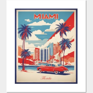 Miami United States of America Tourism Vintage Poster Posters and Art